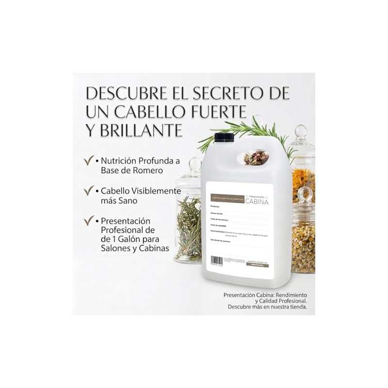 Shampoo Vegano de Romero a Granel Profesional 1 Galón (3.8