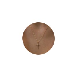 TINGN Kreuz Kette Damen Mädchen, Gold Kreuz Kette Damen Trendige Gold Halskette Damen Gold Kette Mädchen Zierlich Gold Kreuz Halskette Damen Infinity CZ Kreuzkette Gold Kreuz Kette Mädchen Schmuck