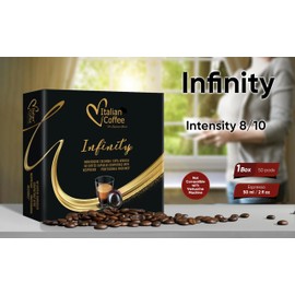 Italian Coffee for Espresso Lovers pods compatible with PRO Professional Nespresso machines Zenius, Gemini And Momento Pre 2022 models (50 Count (Pack of 1), Infinity PRO)