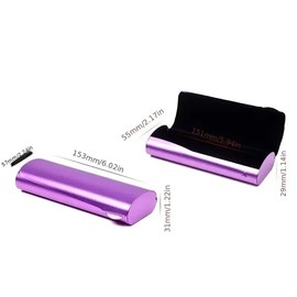 Boolavard Slim Aluminium Glasses Case | Lightweight Glasses Case | Glasses Protective Case | Aluminium Outer Shell | Snap Closure for Men and Women, black