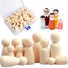Camelize Wooden Figures Dolls, Pack of 50 Unfinished Wooden Family