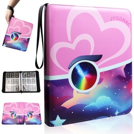 JYGDNAC Card Binder 9 Pocket,900 Double Sided Pockets with 50 Removable Sleeves,Sturdy Card Holder Folders for MTG,TCG,Sport,Football,Business,Baseball Collector Card & Game Cards. (Pink)