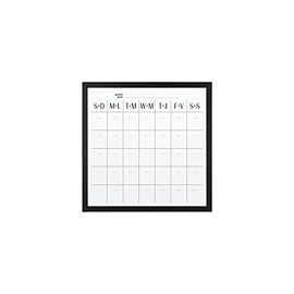 Quartet Wood Frame Magnetic Dry-Erase Calendar Board, Includes 1 Marker and 1 Magnet, 12 x 12 Inches, Black Frame (Q021212M02-CA-R)