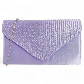fi9® LADIES DIAMANTE BLING PARTY PROM BRIDAL EVENING CLUTCH HAND BAG PURSE HANDBAG (Lilac)