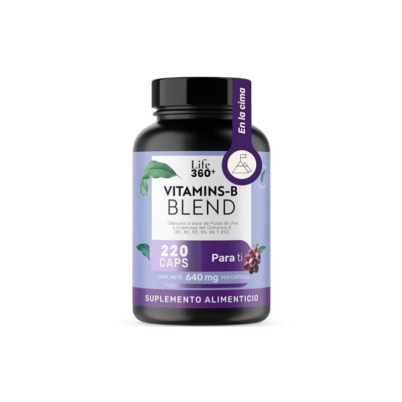 LIFE 360+ Vitamina-B Blend Uva | 220 cápsulas | 640mg