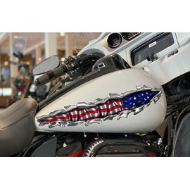 American Flag Bike Decal, US Flag Racing Bike Motorcycle Wrap, US Flag Sport Bike Vinyl Sticker, US Flag Bike Graphics Sticker (3x9)