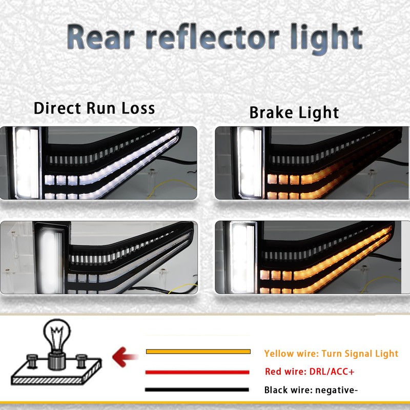 PGTOPONE Smoked Shell Clear Lens Sequential Flash Signal DRL Side