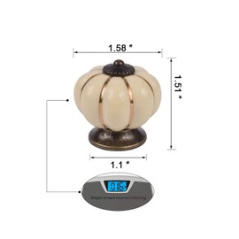 XJSXZC Cabinet Knobs, Ceramic Dresser Knobs Pumpkin Drawer Knobs for Kitchen Dresser Drawers Pulls Ceramic Handles 5 Pcs (Ivory)