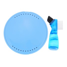 Baluue Denture Box Brush Holder False Tooth Care Kit Portable Easy to Carry Denture Cleaning Tool for Sports Mouth Guards