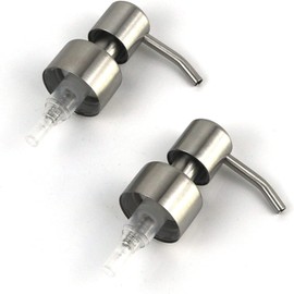 Silver Stainless Steel Minimalist Style Liquid Soap Dispenser for Bathroom Kitchen, Foam Nozzle Pump Bottle Press Head - Stainless Steel A Countertop Soap Dispensers Liquid Hand Soap Dispensers