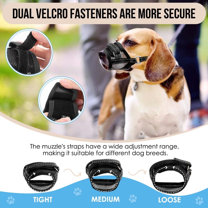 SlowTon Dog Muzzle - Soft Mesh Dog Mouth Guard for