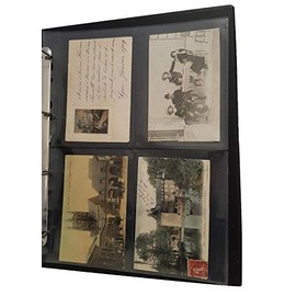 Family Tree Folk - A4 Clear Acid Free Archival Postcard Sleeves for Ring Binder Albums - 4 Pockets per Page (10 Pack)