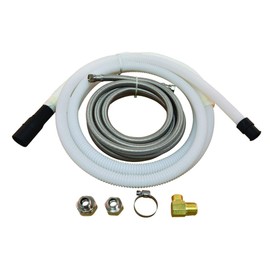 Eastman 69007 Stainless Steel Dishwasher and Drain Kit with Small Port, 10 Ft Length, White, Feet