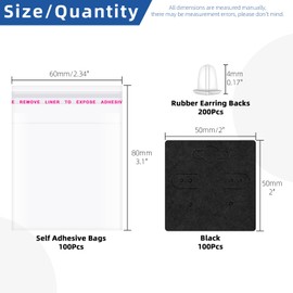 Glarks 400 pieces earring cards with 6 holes earrings hanging tags, 2 inch black earring display cards, kraft earring cards holder for stud earrings, dangle jewellery, display earring packaging
