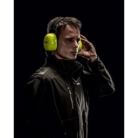 Uvex K4 Ear Defenders with Length Adjustment for Adults Lightweight Padded SNR 35dB Black/Lime