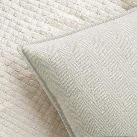 MIULEE Pack of 2 Cream Decorative Pillow Covers 20x20 Inch Soft Chenille Couch Throw Pillows Farmhouse Cushion Covers with Elegant Design for Sofa Bedroom Living Room Home Decor