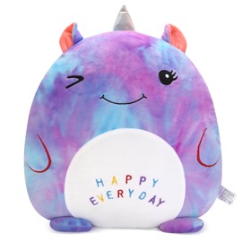 16’’ Unicorn Plush Toy, Unicorn Stuffed Animal Pillow, Cute Plushies Pillow for Girls, Soft Plush Toy Pillow for Hugging, Sleeping, Plush Gifts for Girls, Colorful-Purple