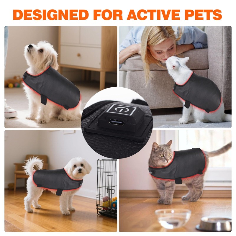 Red Light Ther/apy Back Belt for Dogs and Cats, Wireless