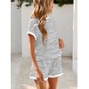 Famulily Women 2 Piece Vacation Sets Cute Stripe Color Block