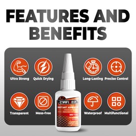 Metal Super Glue 28.3g 1oz, Thick Clear Instant Heavy Duty CA Glue Liquid for Metal Crafts Stainless Steel Aluminum, Strong Multifunctional Cyanoacrylate Adhesive for Glass Ceramic Plastic Wood Rubber