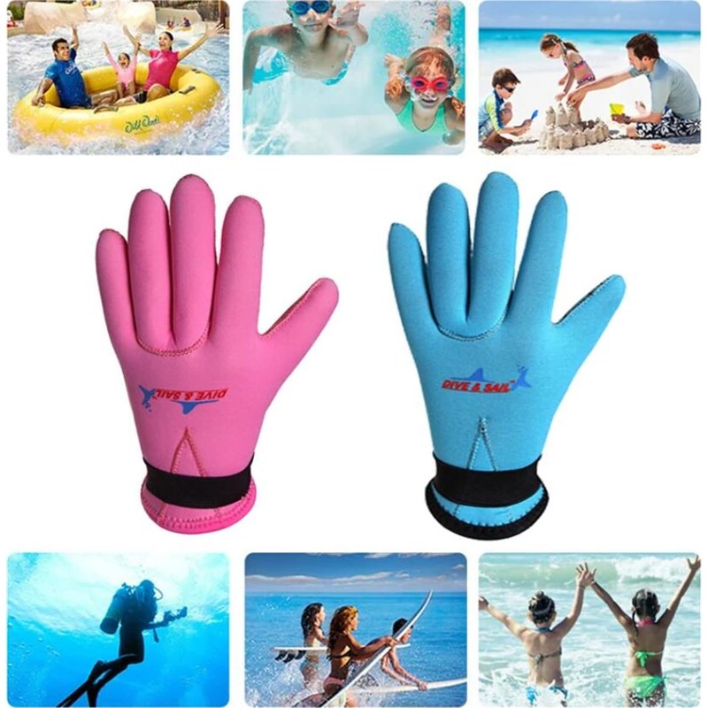 EXCEREY Kids Neoprene Skid-Proof Wetsuit Diving Gloves 3MM Surf Snorkeling