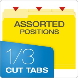Pendaflex Two-Tone Color File Folders, Letter Size, Yellow, 1/3 Cut, 100 per box (152 1/3 YEL)