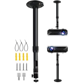 2-Be-Best Projector Mount 360° Rotatable Projector Ceiling Mount Length 16 to 25.6 in / 41 to 65cm Ceiling Projectors Mounts Adjustable Bracket for Mini Projectors Black