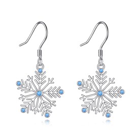 VENACOLY Snowflake Earrings 925 Sterling Silver Snowflake Dangle Drop Earrings Jewellery Gift for Women Snowflake Lovers