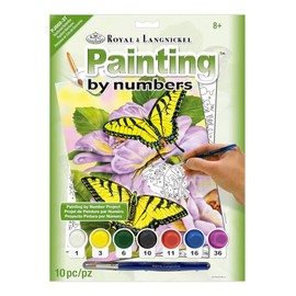 Royal Brush Junior Small Paint by Number Kit 8-3/4"X11-3/4-Swallowtail Butterflies