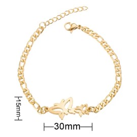 Pulsera Brazalete Cz Mariposa Acero Inoxidable Original