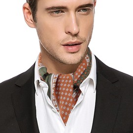 Mayoii Silk Bandana for Men – Satin Neckerchief Square Neck Scarf Lightweight Fashion Accessory for Formal, Business, or Casual Wear– 70 x 70 cm (Military green)