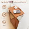 CozyDH C Shaped Side Table with 360° Lockable Caster, Adjustable