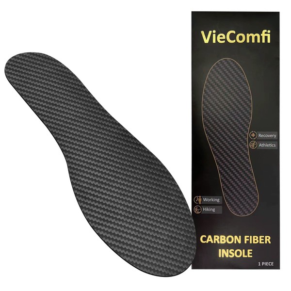 Carbon Fiber Insole for Pain Relief & Injury Recovery. Rigid Orthotic Insert Ideal for Reducing Foot Pain of Turf Toe, Hallux Rigidus, Arthritis. Carbon Fiber Shoe Insert for Women Men 1 Insole 22cm