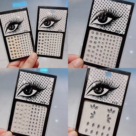 Face Cubic Sticker Makeup Party Jewelry Cubic Tattoo Fashion - Face Cubic Silver / 페이스큐빅스티커 분장 파티 주얼리 큐빅 타투 패션 - 페이스큐빅실버
