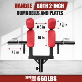 Yes4All Red Viking Shoulder Press Landmine Attachment - Weightlifting Handle Fits 2-Inch Olympic Bars Works Shoulders Chest Abs Back Thigh & Other Muscles Includes Collars T Bar Row Attachment Handle