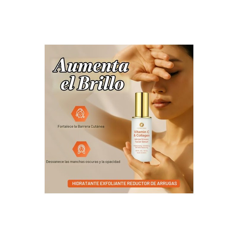 Suero Vitamina Cara Colágeno Probado Por Dermatólogos Antienvejecimiento Cuidado Piel