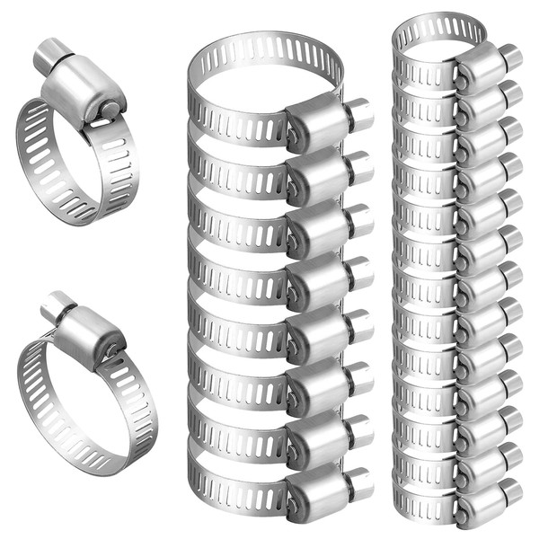 YSDMY 25Pcs Hose Clips 10-25mm Jubilee Hose Clamp Adjustable Hose