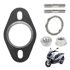 Exhaust Gasket Set for Scooter 50 cc 2T [6 Pieces], Exhaust Seal + Manifold Seal Set with M6 Stud Bolt & Nuts, Universal Suitable for Yamaha Aerox, Peugeot Speedfight 2/3, Aprilia SR, MBK