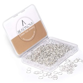 BEADNOVA 6mm Jump Rings Silver Jump Rings for Keychains Jewelry Makings for Necklace Repair (300Pcs)