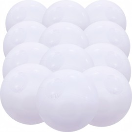 GCQJOQ Inflatable Beach Balls Bulk, Solid White, 12 Inch Diameter, Set of 12, for Parties, Beach, Pools & Play