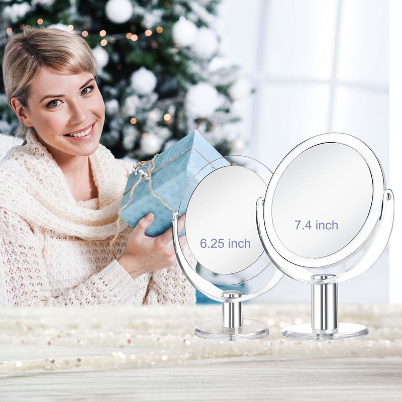 CLSEVXY Vanity Mirror Makeup Mirror with Stand, 1X/15X Magnification Double