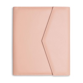 FOREVERMORE Zipper Padfolio Portfolio Binder Organizer for Women | Faux Leather Portfolio Folder for Resume, Documents, Tablet and Business Cards | Notebook Organizer with Notepad Included - Pink