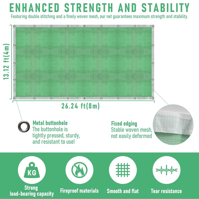 Fruit Collector Harvesting Net - 26.2 x13.1 ft Green Agricultural