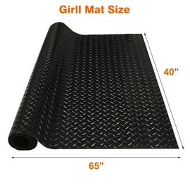 65"*40" Under Grill Mats for Outdoor Grill,2.0mm Thick Heavy Duty Non-Slip PVC Grill Matt for Outdoor Grill Deck Protector,Extra Large Rubber Outdoor Grill Mat