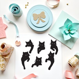 6 Pcs Black Cats Looking Out of The Corner Scrapbooking Paper Metal Craft Dies for Card Making Cut Dies Embossing New Card Making Accessories Die-Cutting and Embossing Scrapbooking Die-Cuts