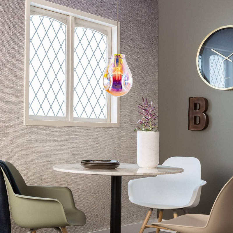 BEWAMF Modern Glass Island Pendant Light Lava Irregular Shape Chic