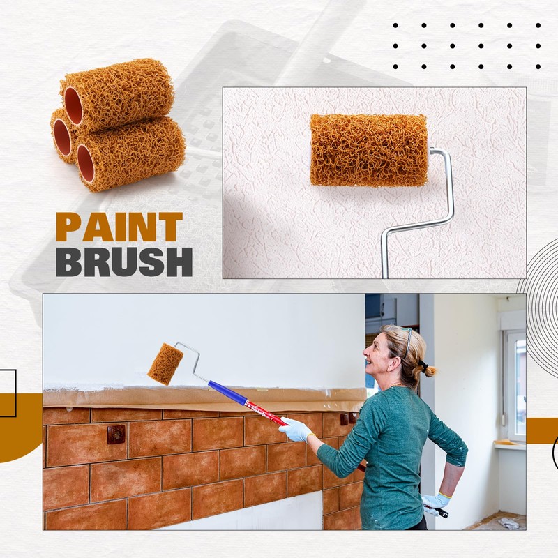 Teenyyou 3 Pcs 4 Inch Textured Paint Roller Set Small