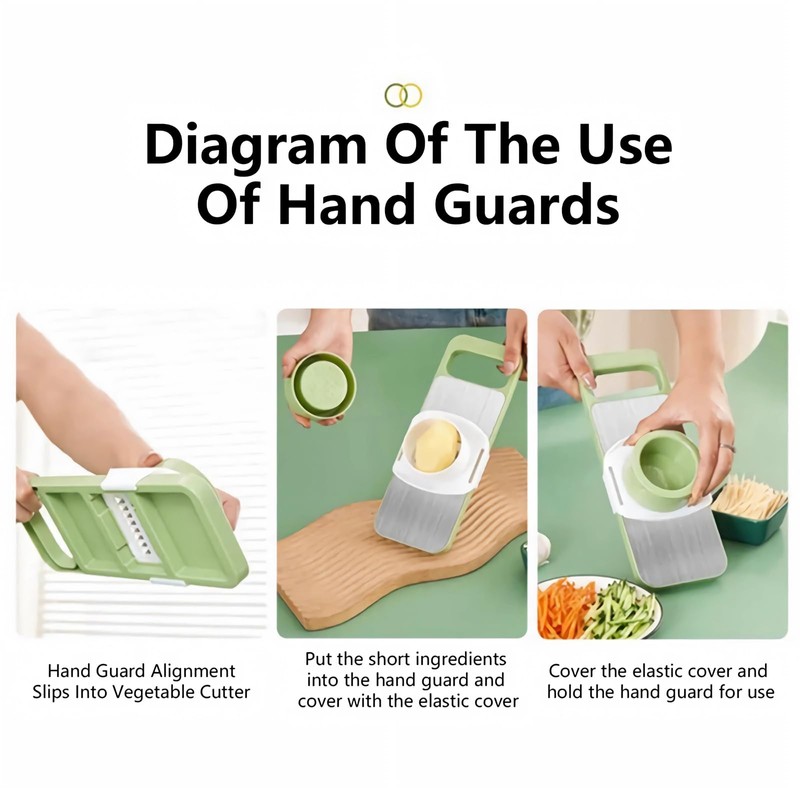 2 Pack Stainless-Steel Mandoline Slicer for Kitchen, 6-in-1 Vegetable Cutter,