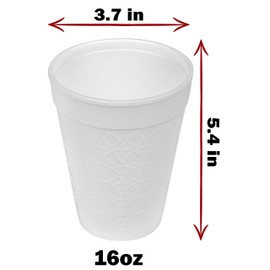 FRAMO 16 oz Foam Cups- Lightweight Insulated Foam Cups for Coffee, Cold Drinks & Other Hot Beverages - Disposable Drinking Cups for Parties, Picnic, BBQ, Travel, & Events (16 Oz)
