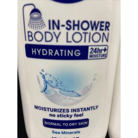 NIVEA 2 nivea in shower hydration body lotion 24hr sea minerals 13.5oz scuffed bottle